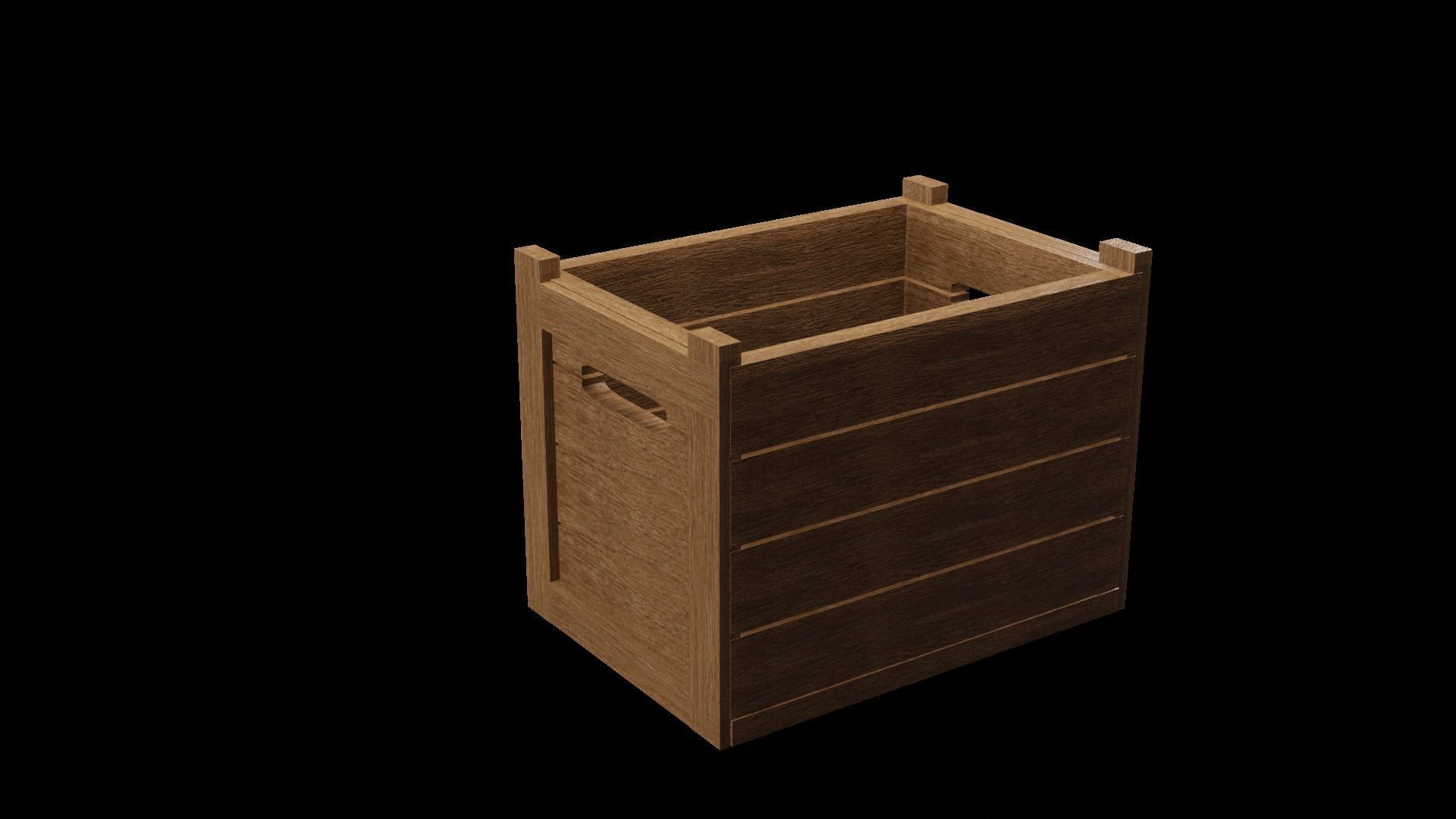 Wooden-Crate wooden box Free low-poly 3D model_5