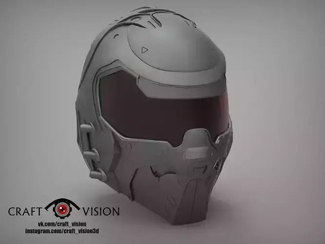 Doom girl Helmet 3D print model