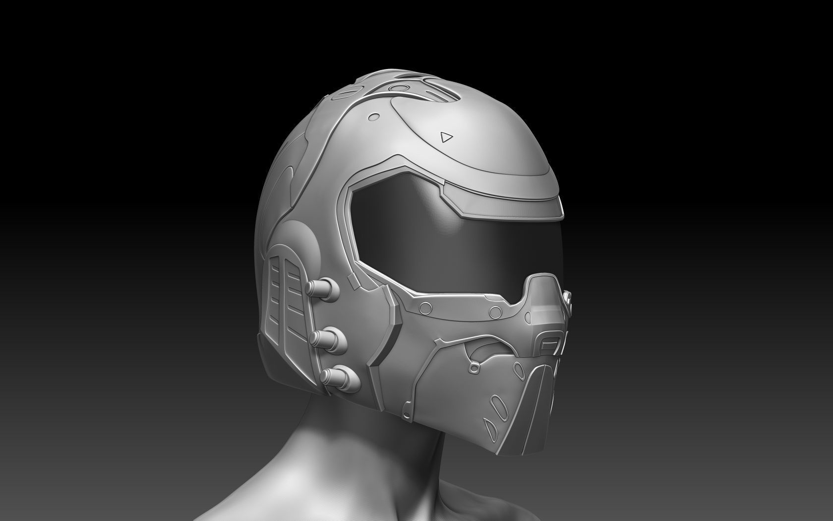 Doom girl Helmet 3D print model_4