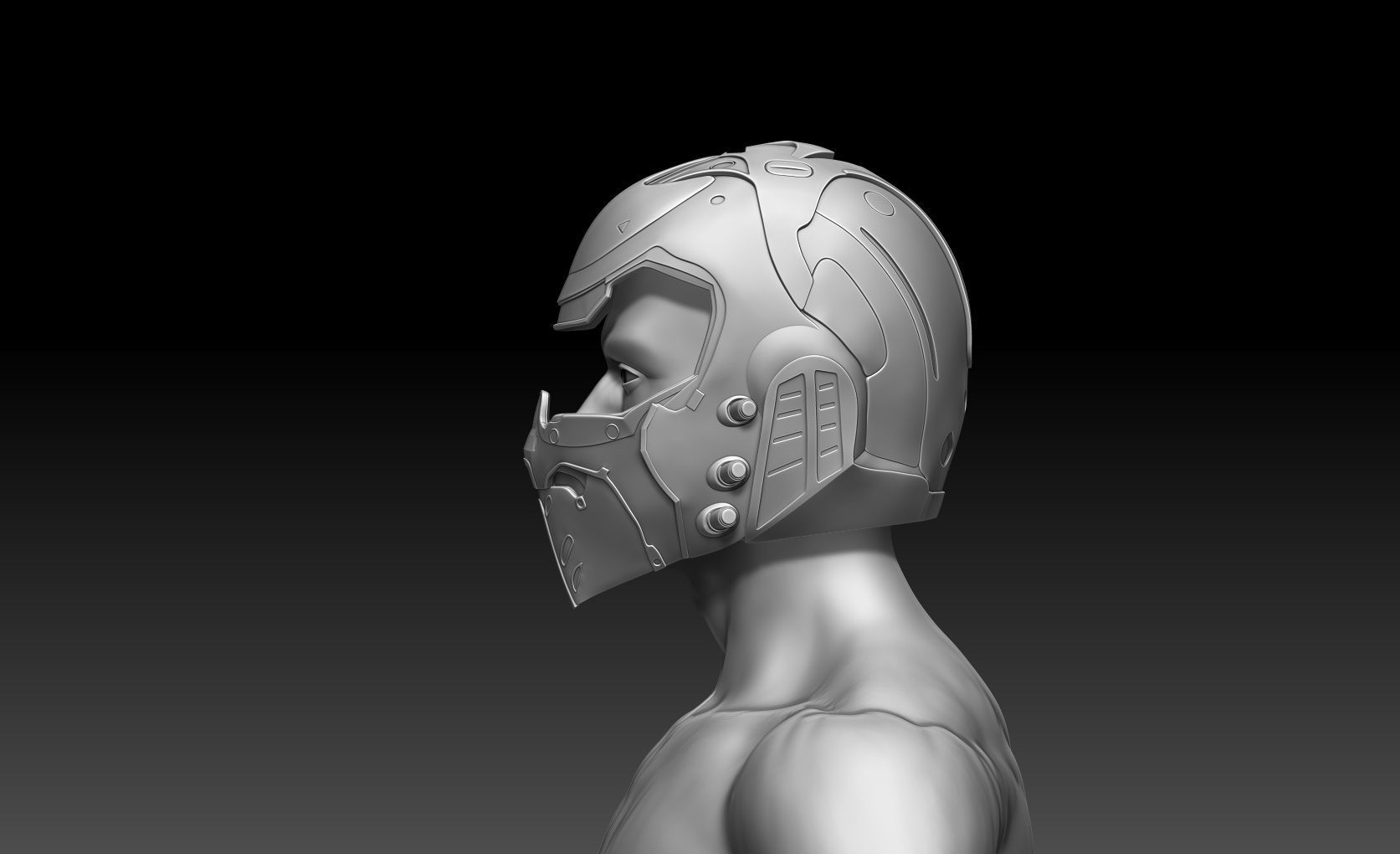 Doom girl Helmet 3D print model_13