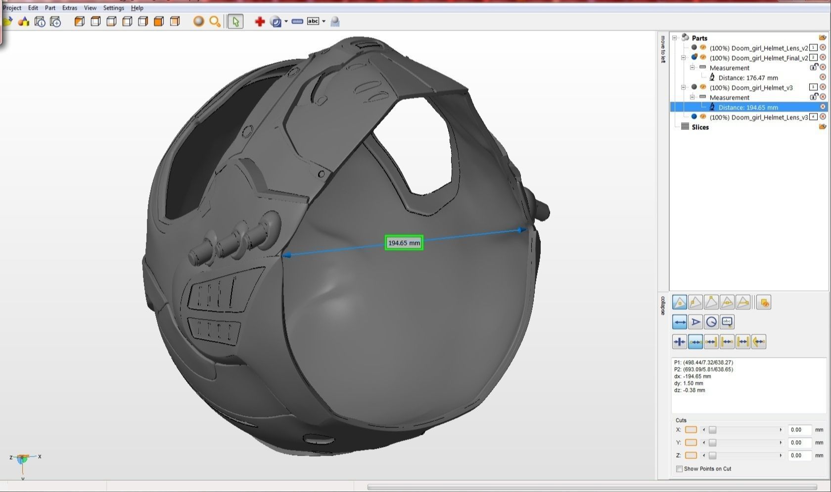 Doom girl Helmet 3D print model_24
