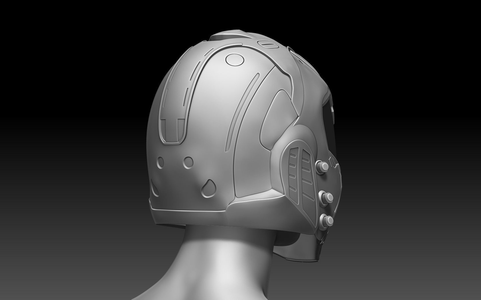 Doom girl Helmet 3D print model_7
