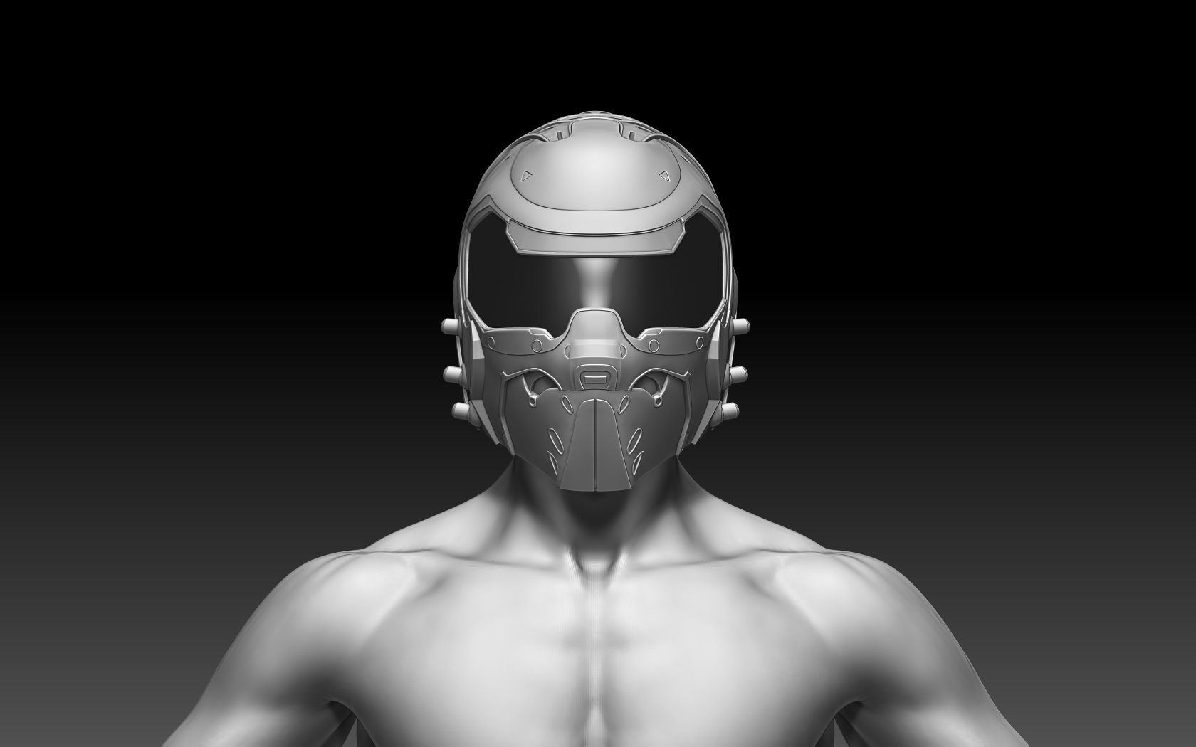 Doom girl Helmet 3D print model_9