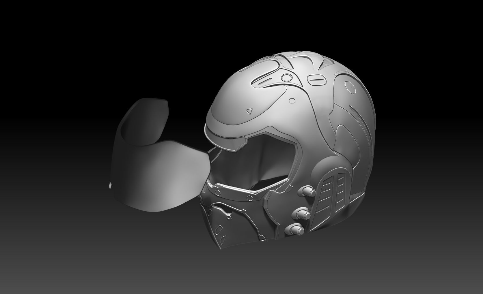 Doom girl Helmet 3D print model_15