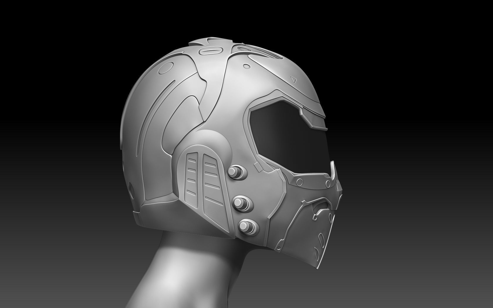 Doom girl Helmet 3D print model_6