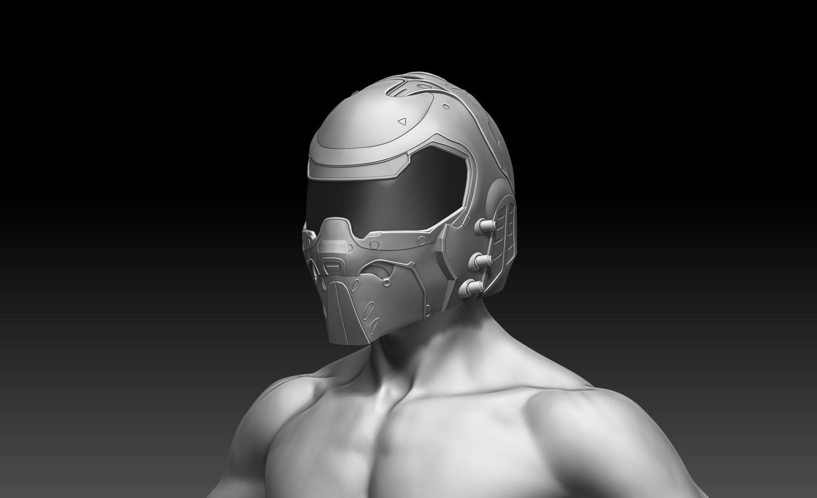 Doom girl Helmet 3D print model_10