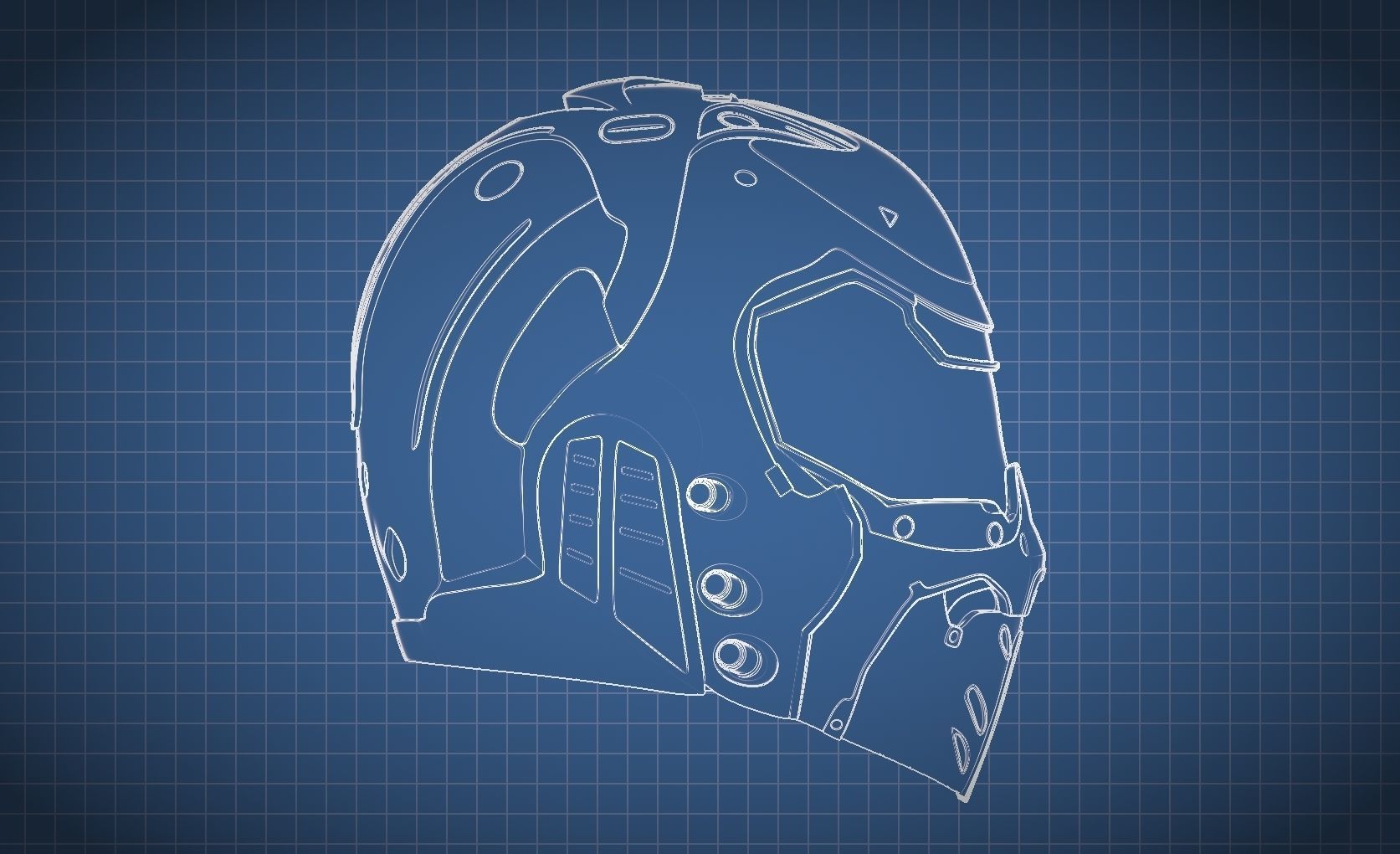 Doom girl Helmet 3D print model_20