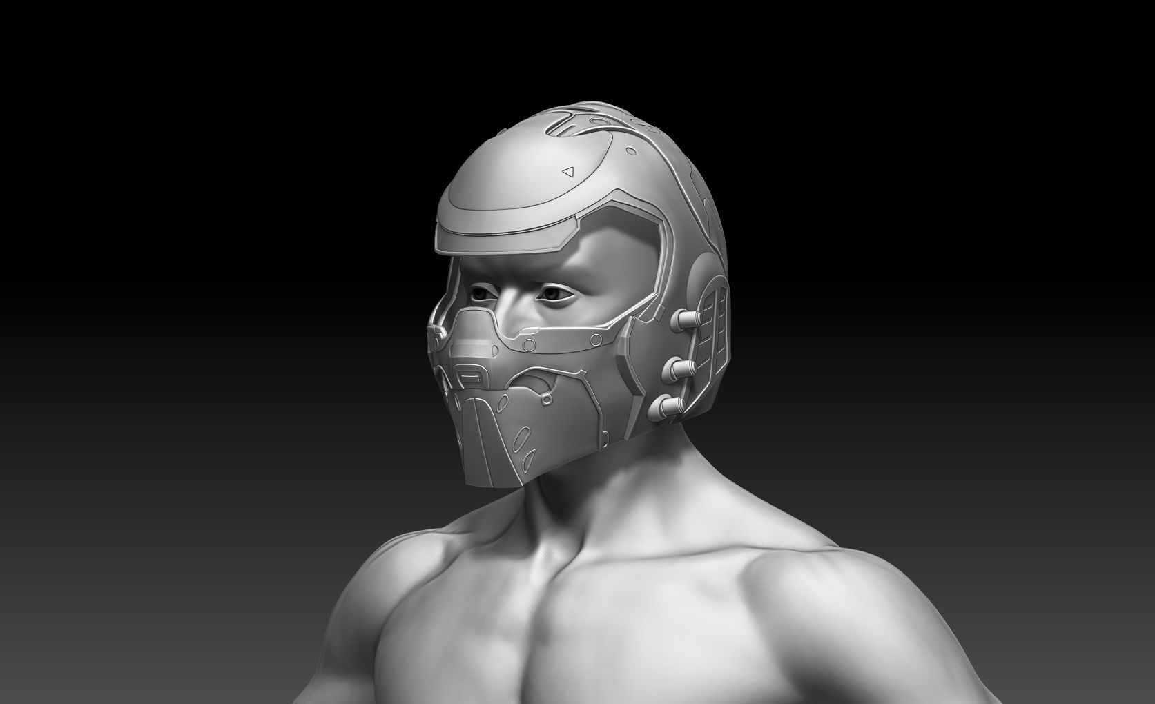 Doom girl Helmet 3D print model_11