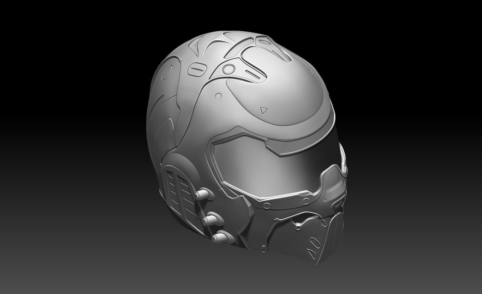 Doom girl Helmet 3D print model_17