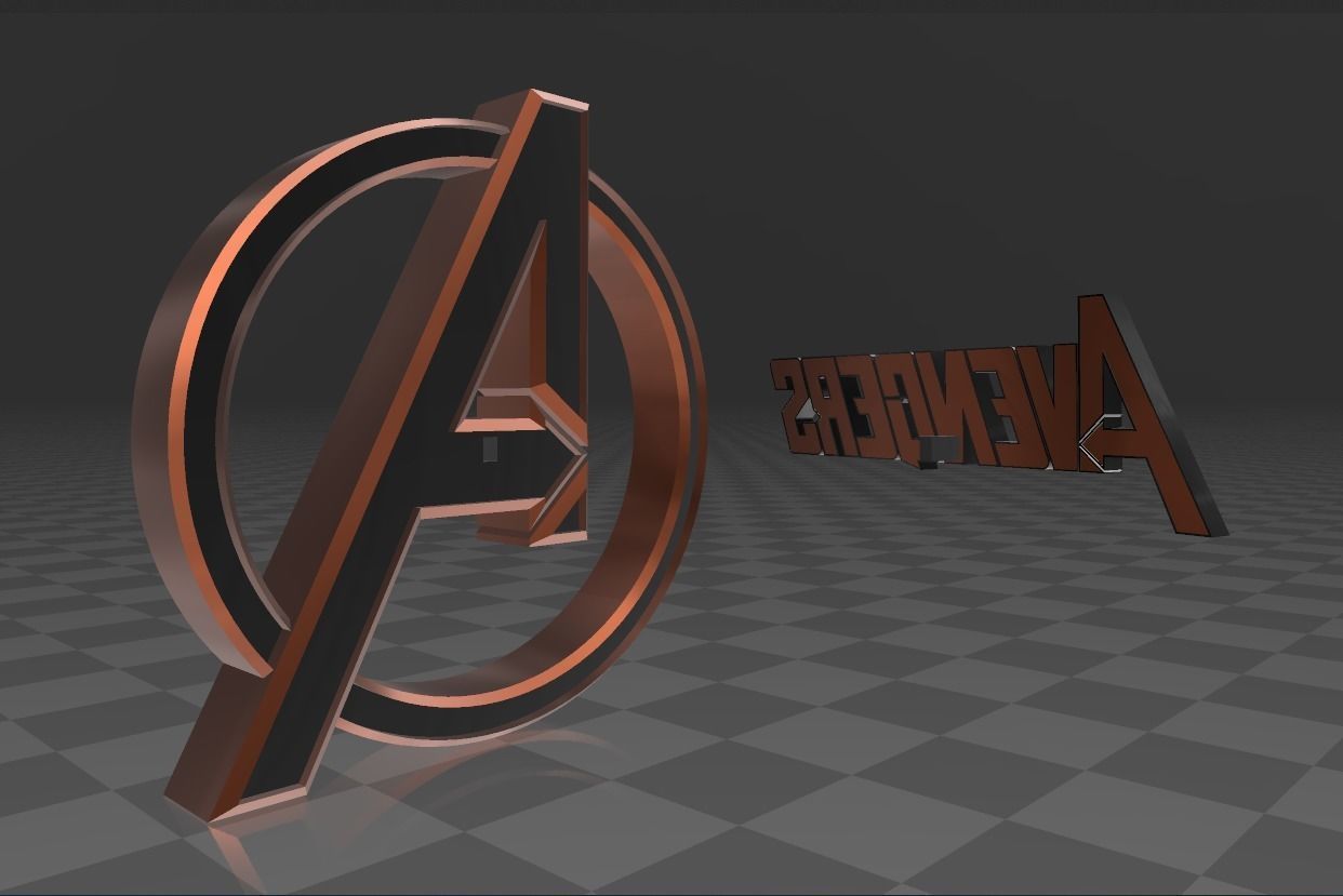 Avengers Logo with Emblem Attachment 3D model_2