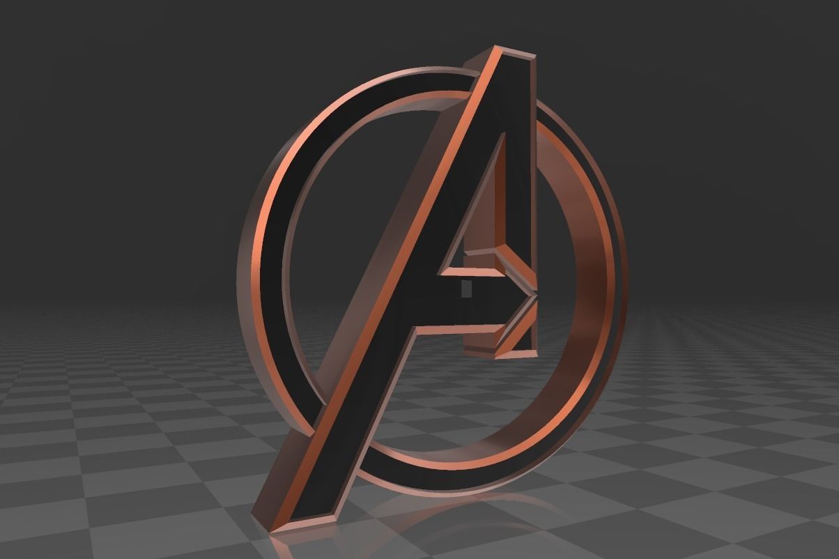 Avengers Logo with Emblem Attachment 3D model_1
