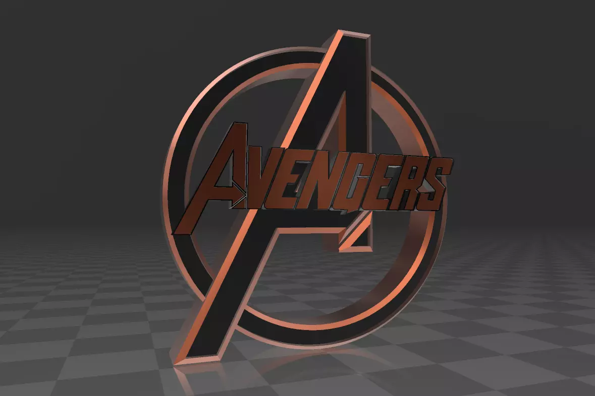 Avengers Logo with Emblem Attachment 3D model_0
