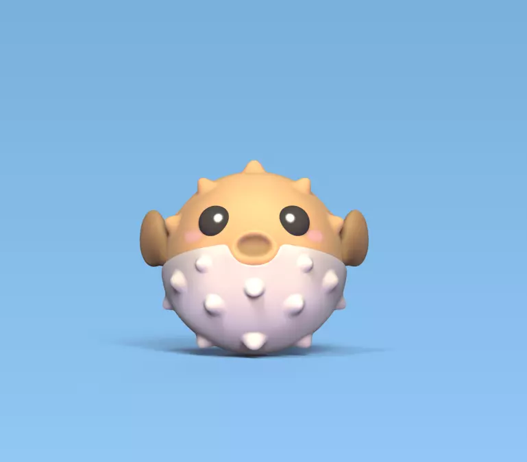 Cute Puffer Fish 3D print model
