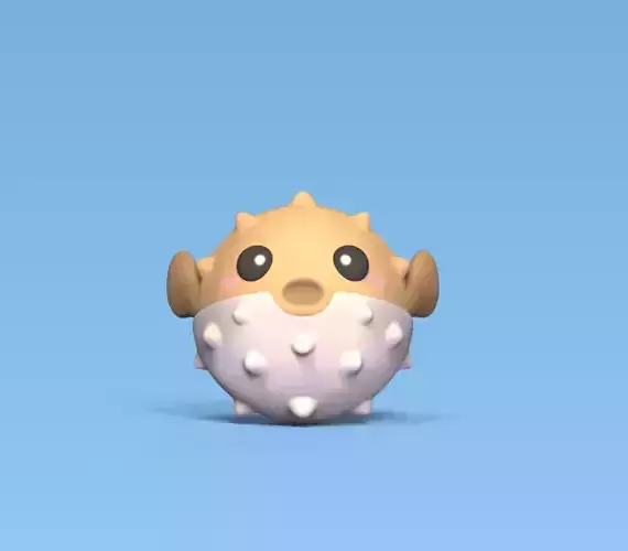 Cute Puffer Fish 3D print model