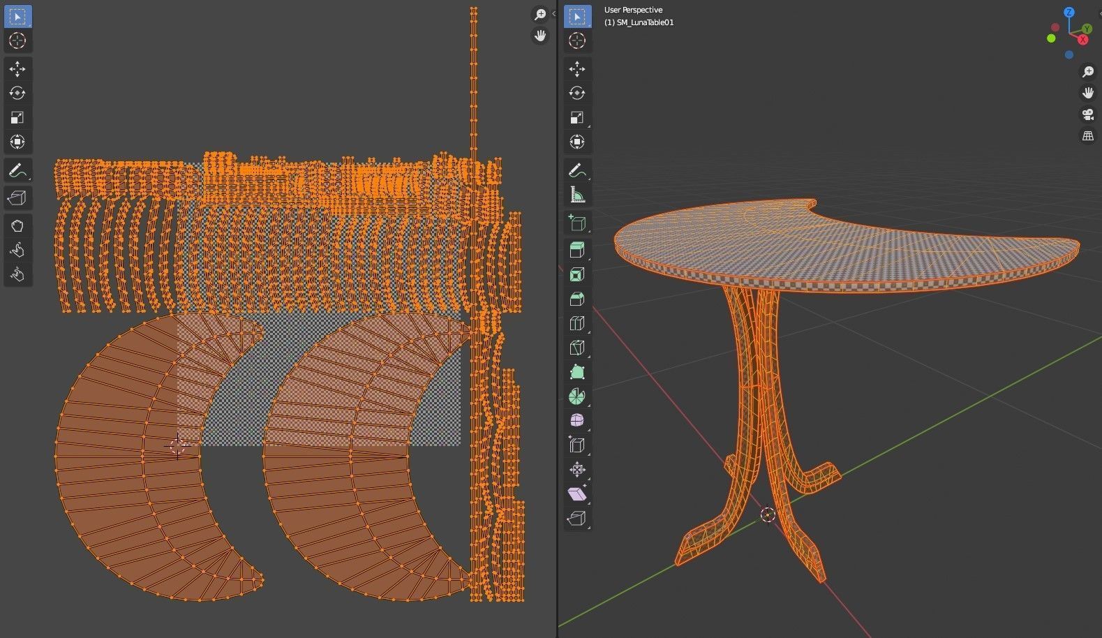 Luna Table Low-poly 3D model_3