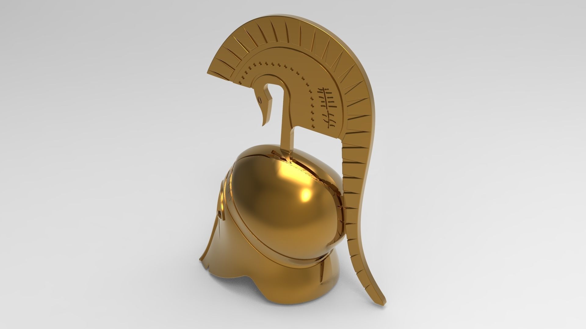 Medieval Armour Spartan Greek Helmet 3D model_4