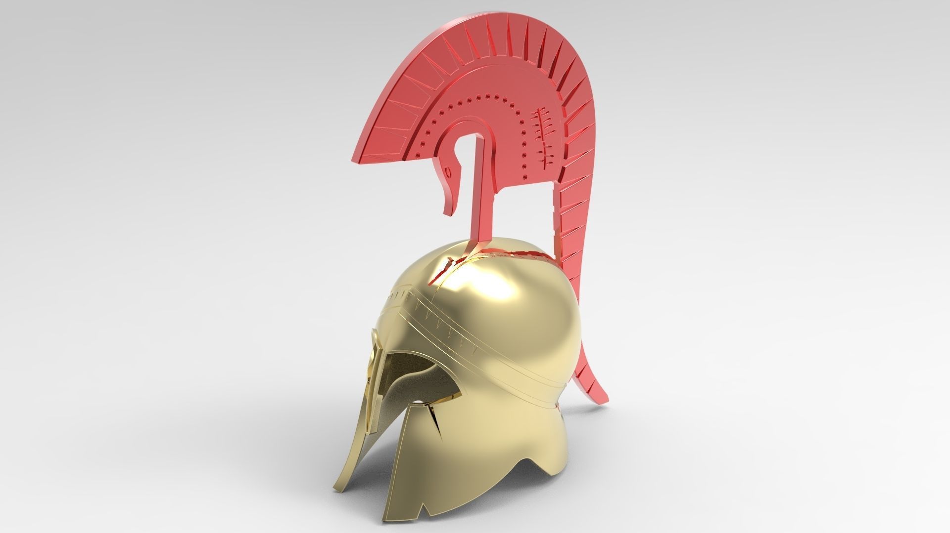Medieval Armour Spartan Greek Helmet 3D model_9