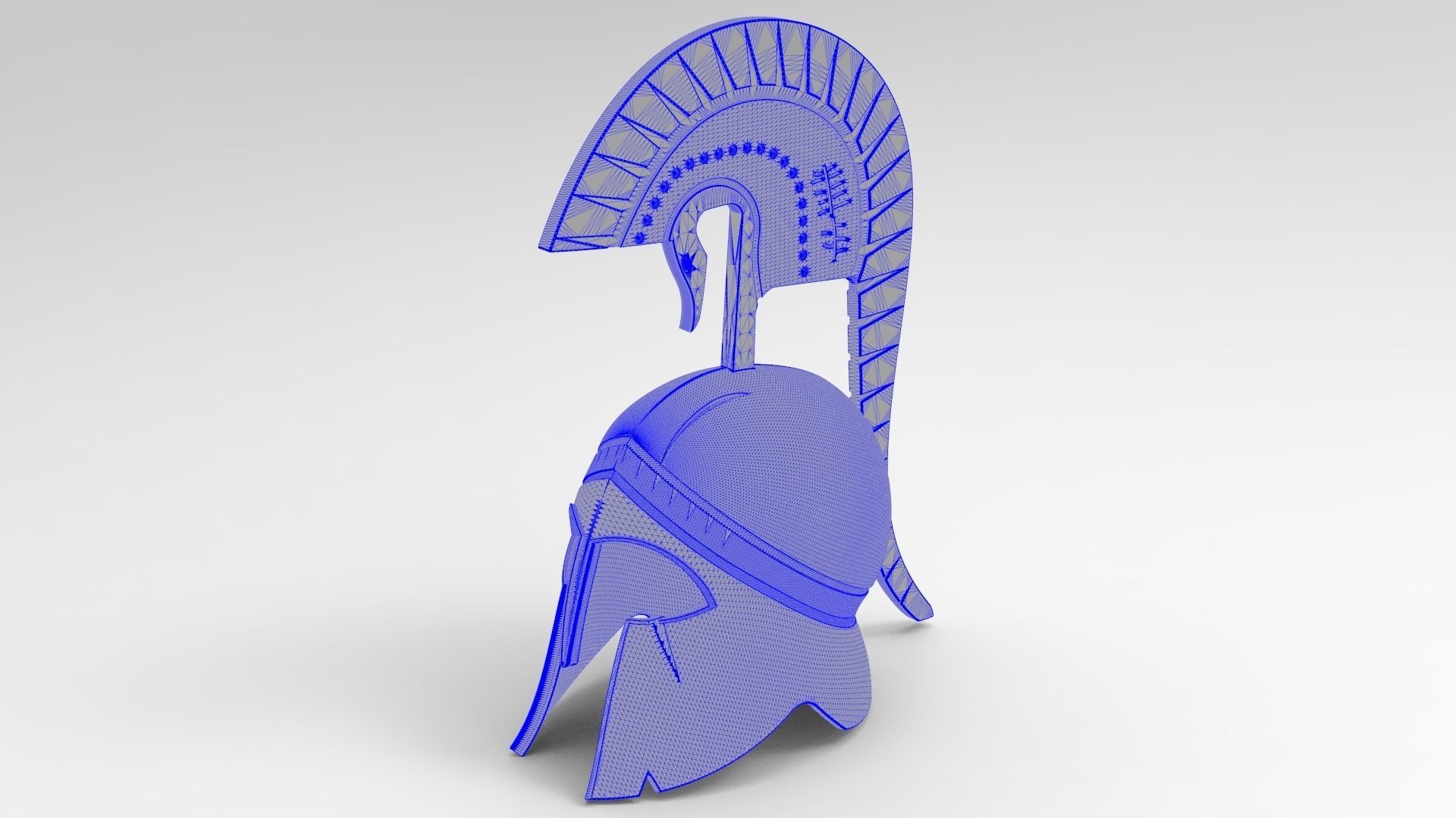 Medieval Armour Spartan Greek Helmet 3D model_10
