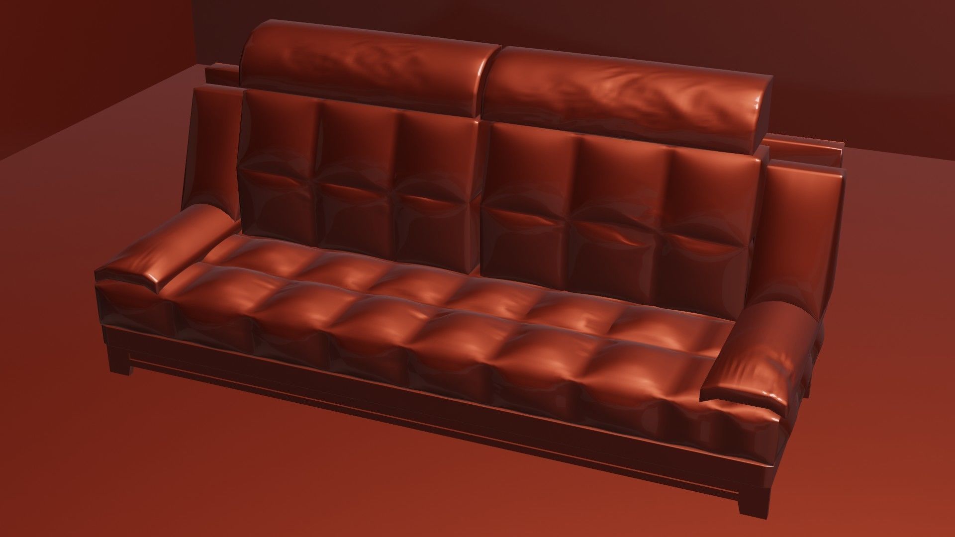 3D MODEL LEATHER RED SOFA 3D model_13