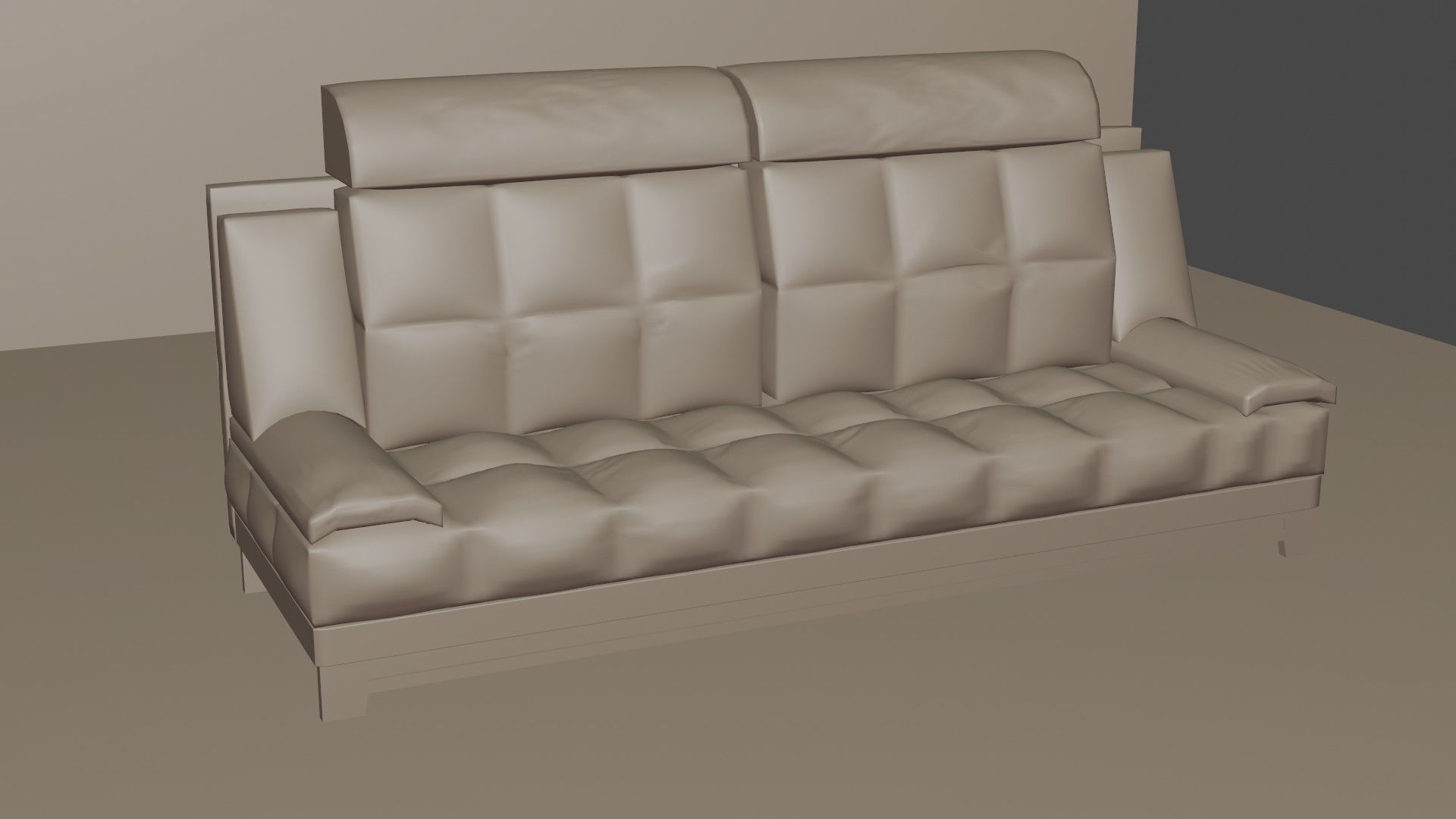 3D MODEL LEATHER RED SOFA 3D model_16