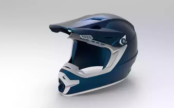 Dirt Bike Cross Helmet 3D model