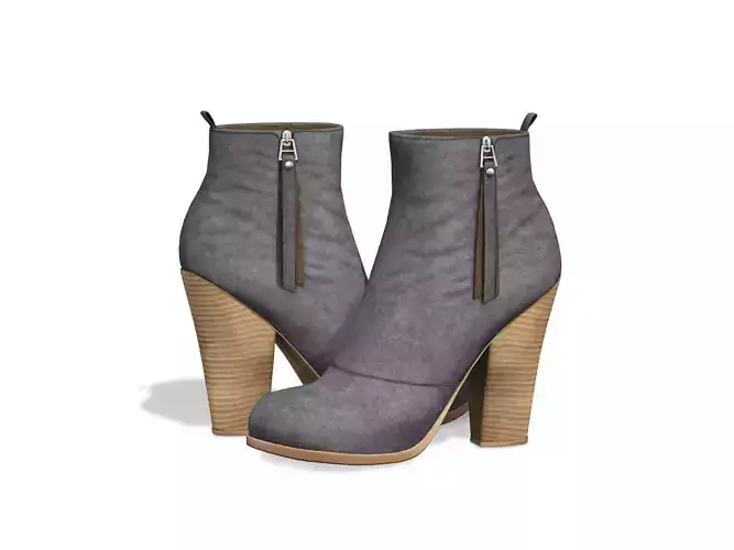 Suede Ankle Mid Heel Boots