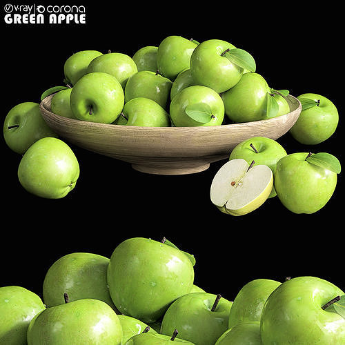 green apple 3D model