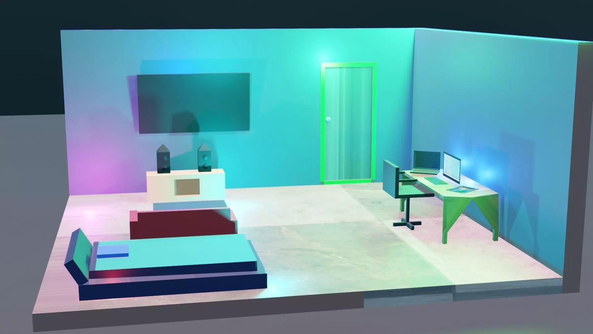 Gaming room Free low-poly 3D model