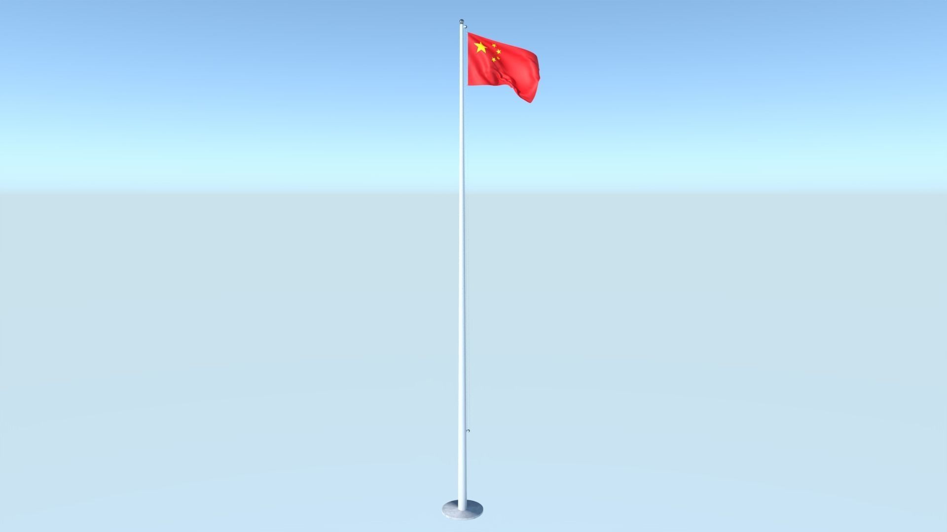 Animated Flag of China Low-poly 3D model_6