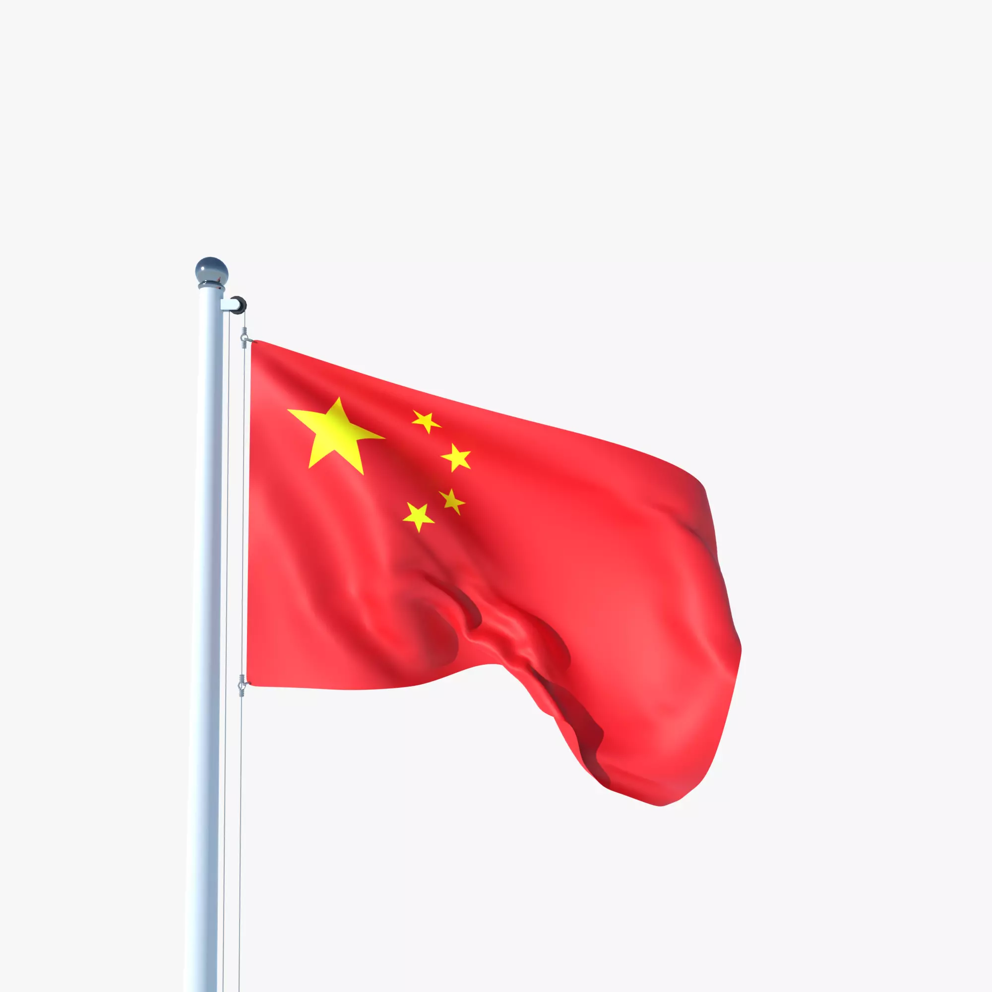 Animated Flag of China Low-poly 3D model_0