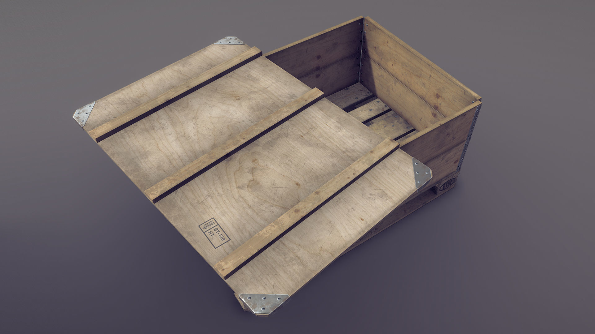 Cargo Wood Pallets Collars Cover EUR EPAL vr-2 Low-poly 3D model_10