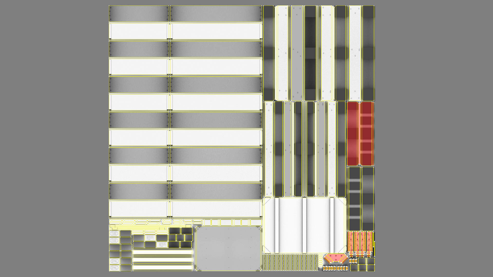 Cargo Wood Pallets Collars Cover EUR EPAL vr-2 Low-poly 3D model_22