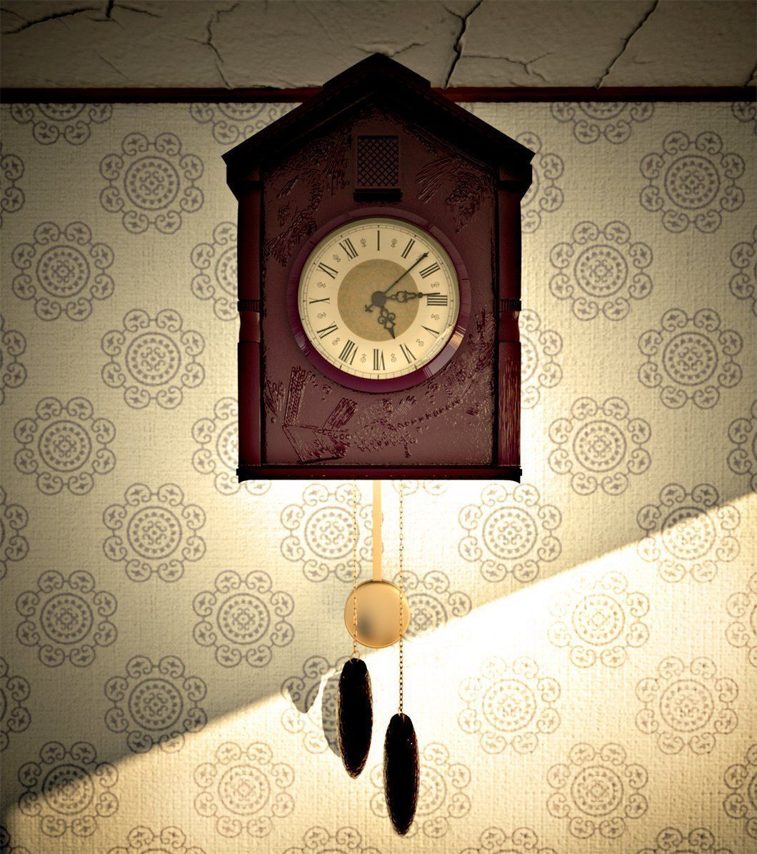 Grandma wall clock 3D model_2