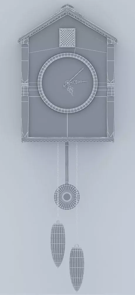 Grandma wall clock 3D model_0