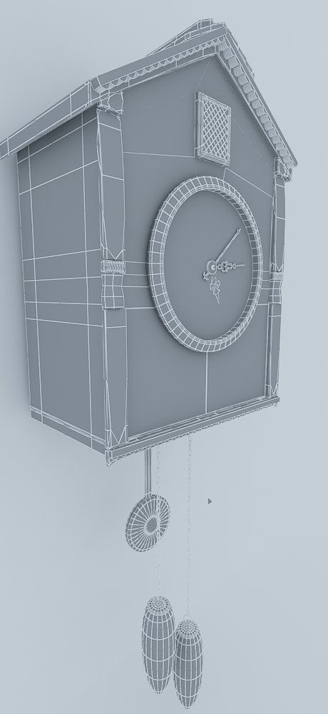 Grandma wall clock 3D model_1