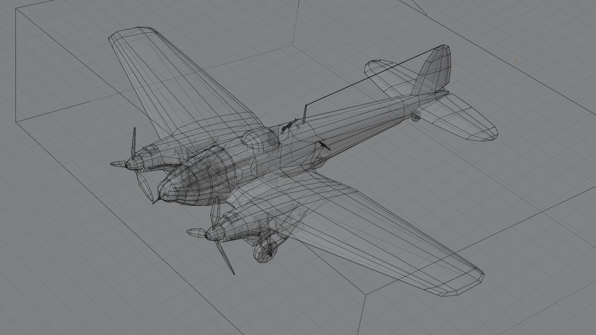 Heinkel He-111 WW2 bomber Low-poly 3D model_8