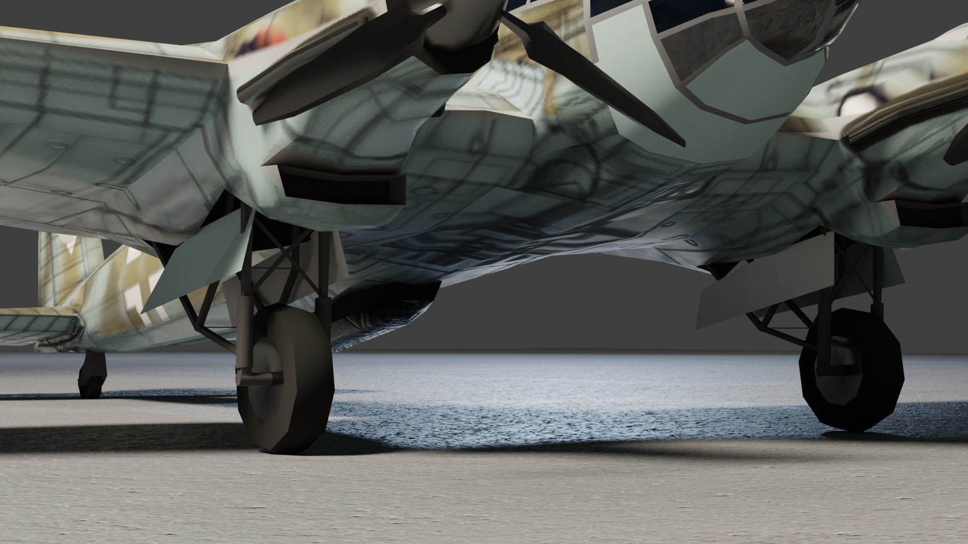 Heinkel He-111 WW2 bomber Low-poly 3D model_14