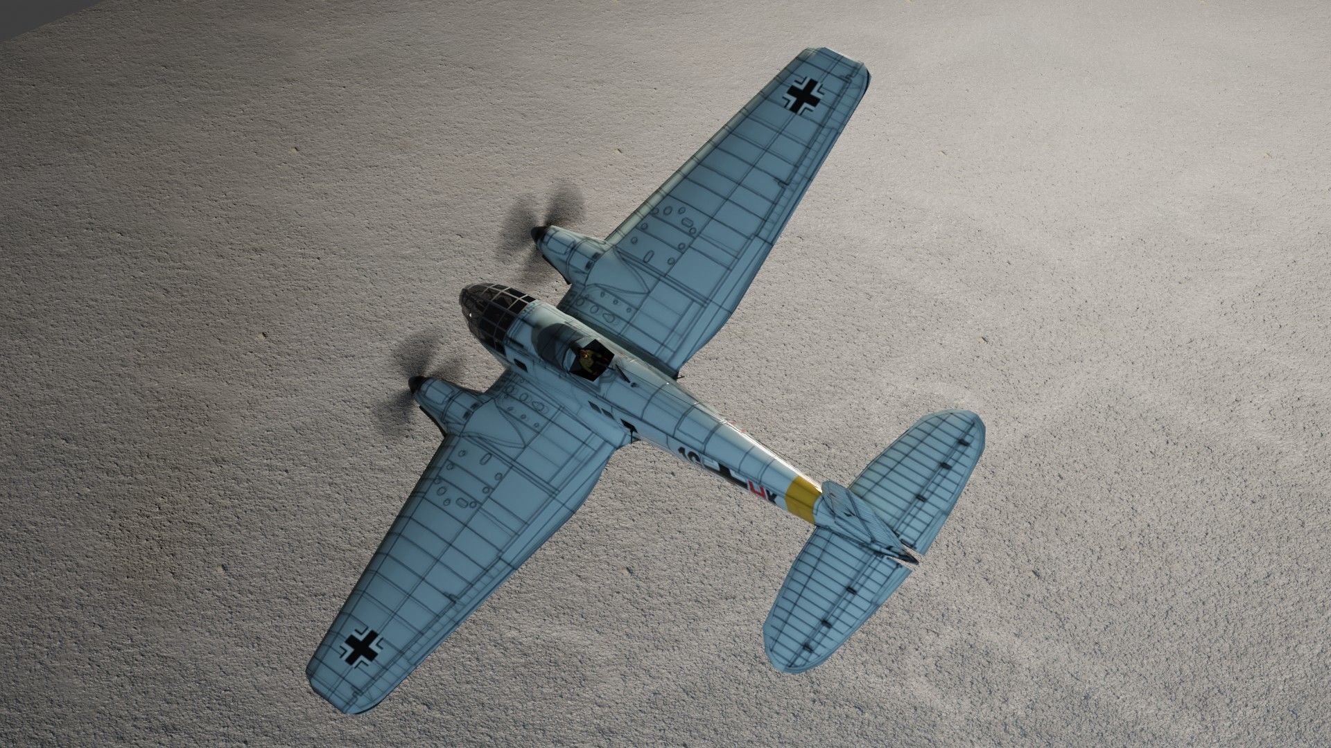 Heinkel He-111 WW2 bomber Low-poly 3D model_11