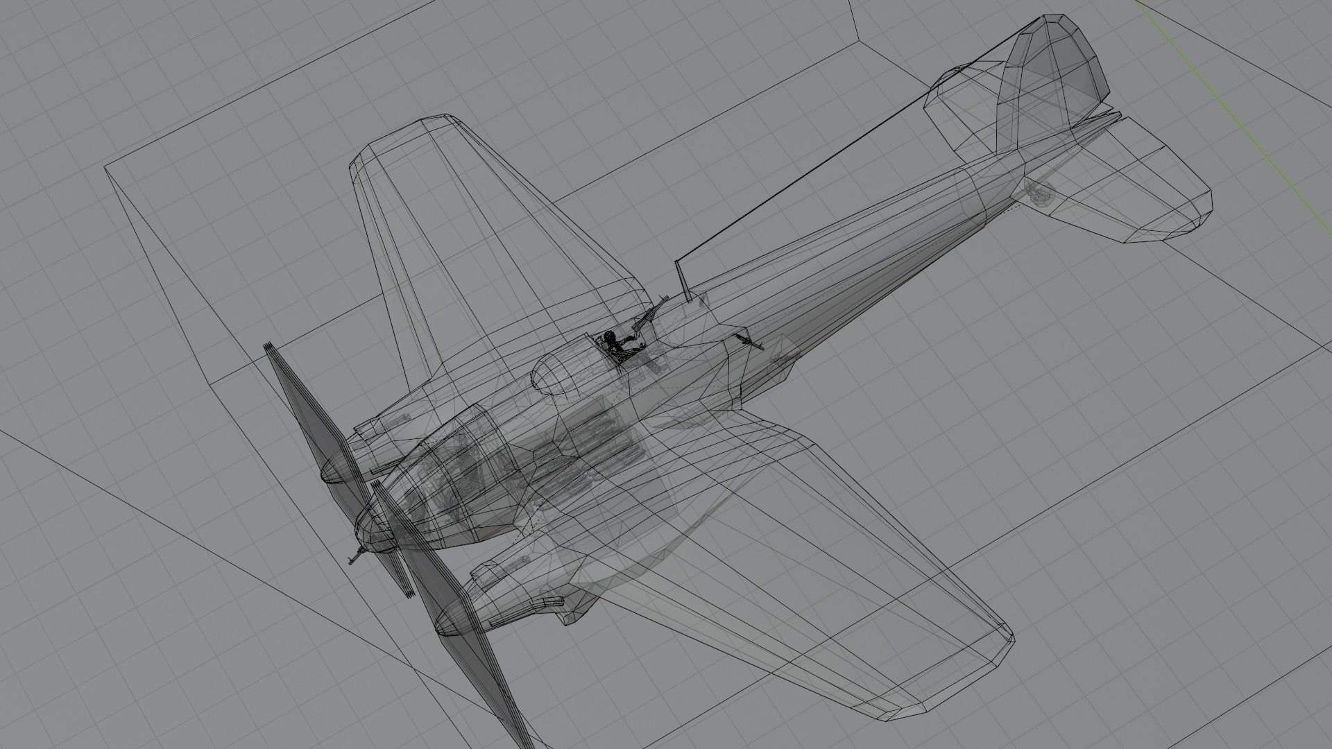 Heinkel He-111 WW2 bomber Low-poly 3D model_17
