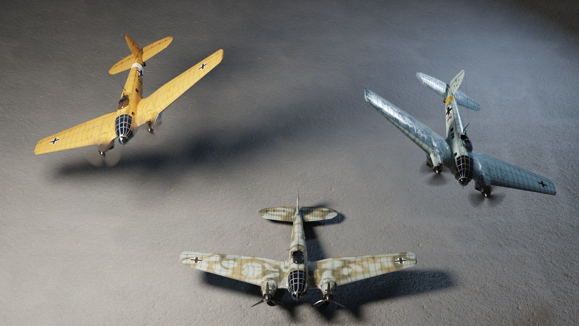 Heinkel He-111 WW2 bomber Low-poly 3D model_1