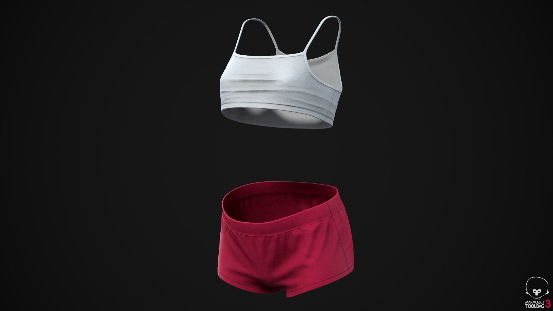 Summer clothes Low-poly 3D model_3