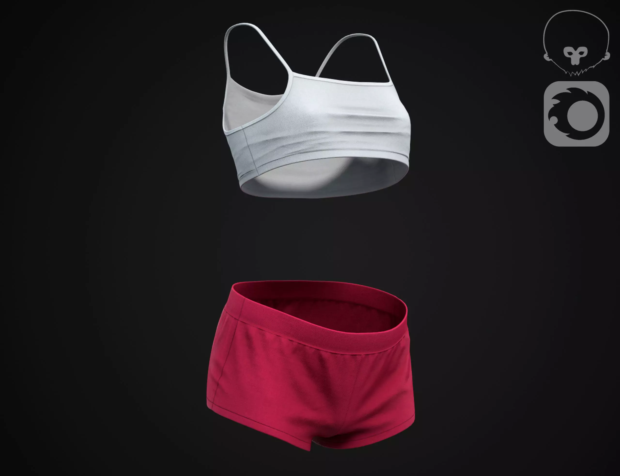 Summer clothes Low-poly 3D model_0