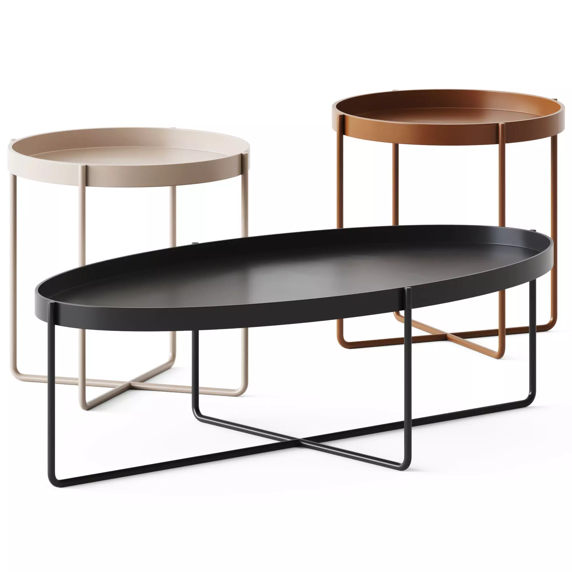 Gaultier Oval Coffee Tables 3D model