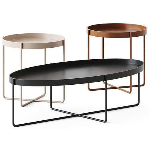 Gaultier Oval Coffee Tables 3D model