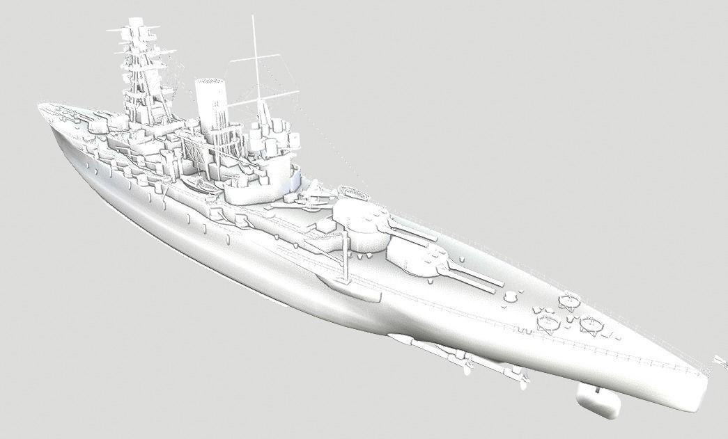 Yamato Battle Ship Low-poly 3D model_10
