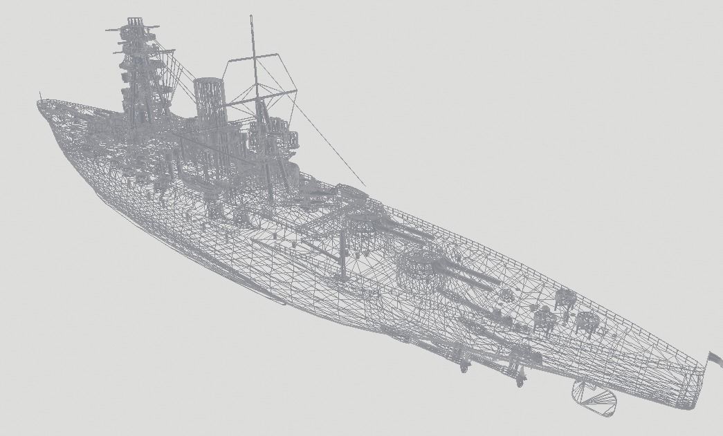 Yamato Battle Ship Low-poly 3D model_11