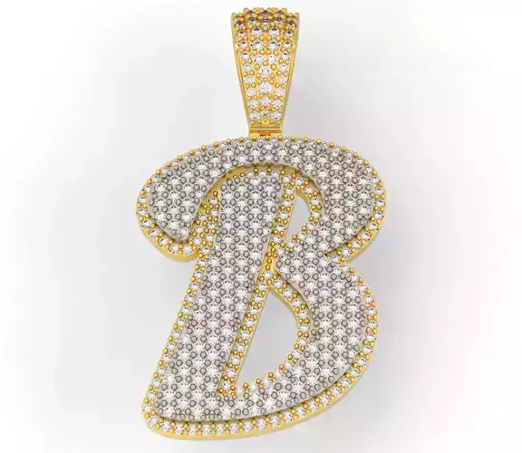 PAVE SETTING LETTER B