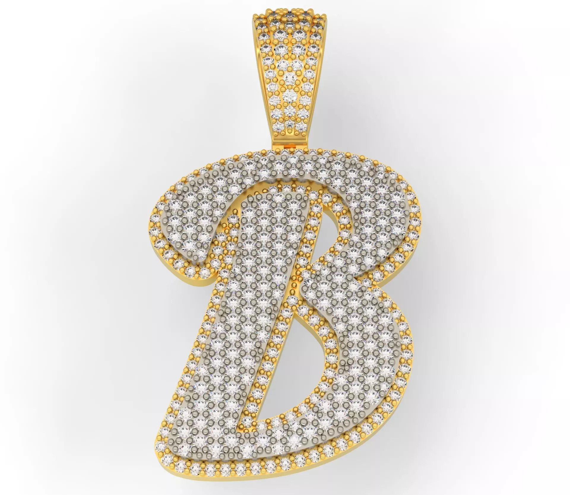 PAVE SETTING LETTER B 3D print model
