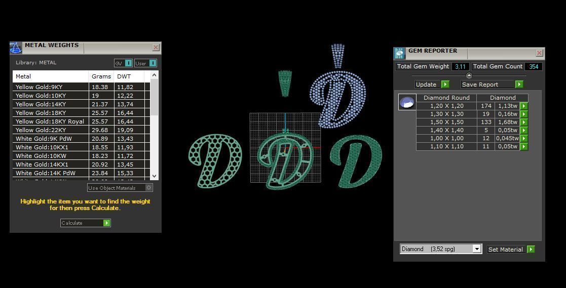PAVE SETTING LETTER D 3D print model_11