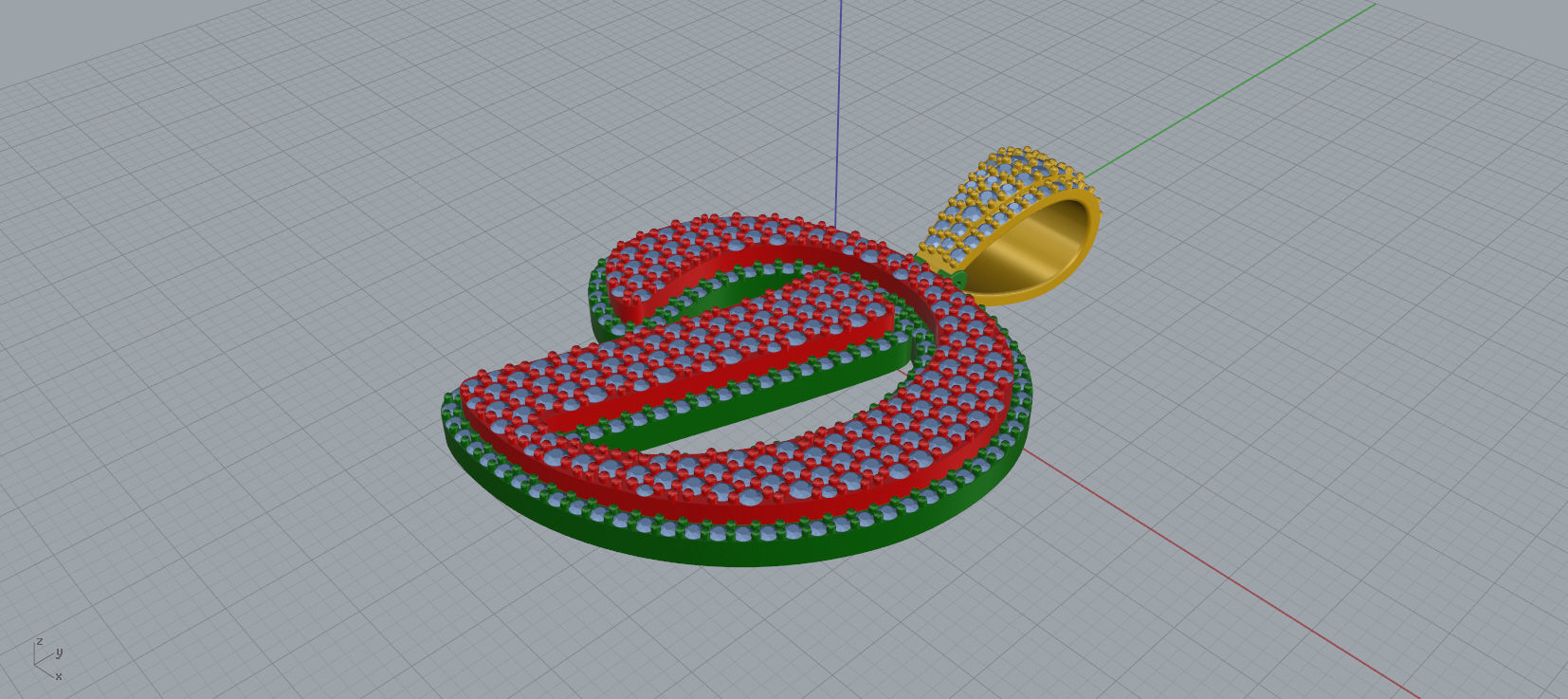 PAVE SETTING LETTER D 3D print model_6